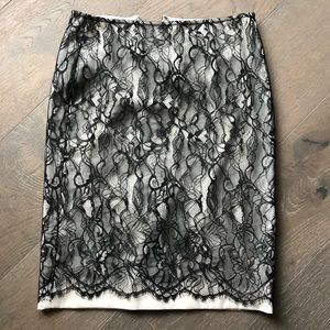 Ann Taylor black lace skirt
